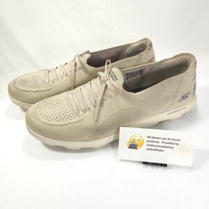 Skechers On The Go Stretch Fit Athletic Running Shoe Womens Size 11 136748 Beige